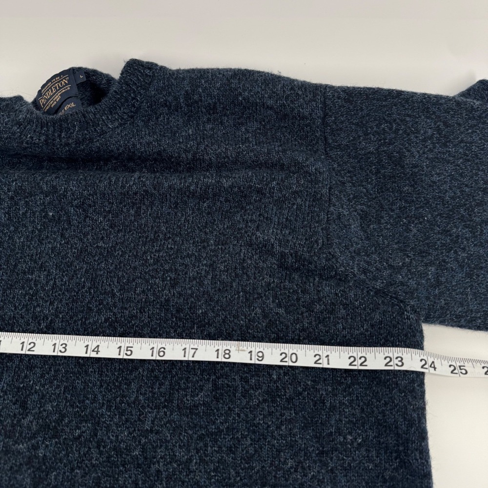 Pendleton Crewneck Sweater Mens L Blue Washable Wool RF532-63630 Long Sleeve - Picture 5 of 10